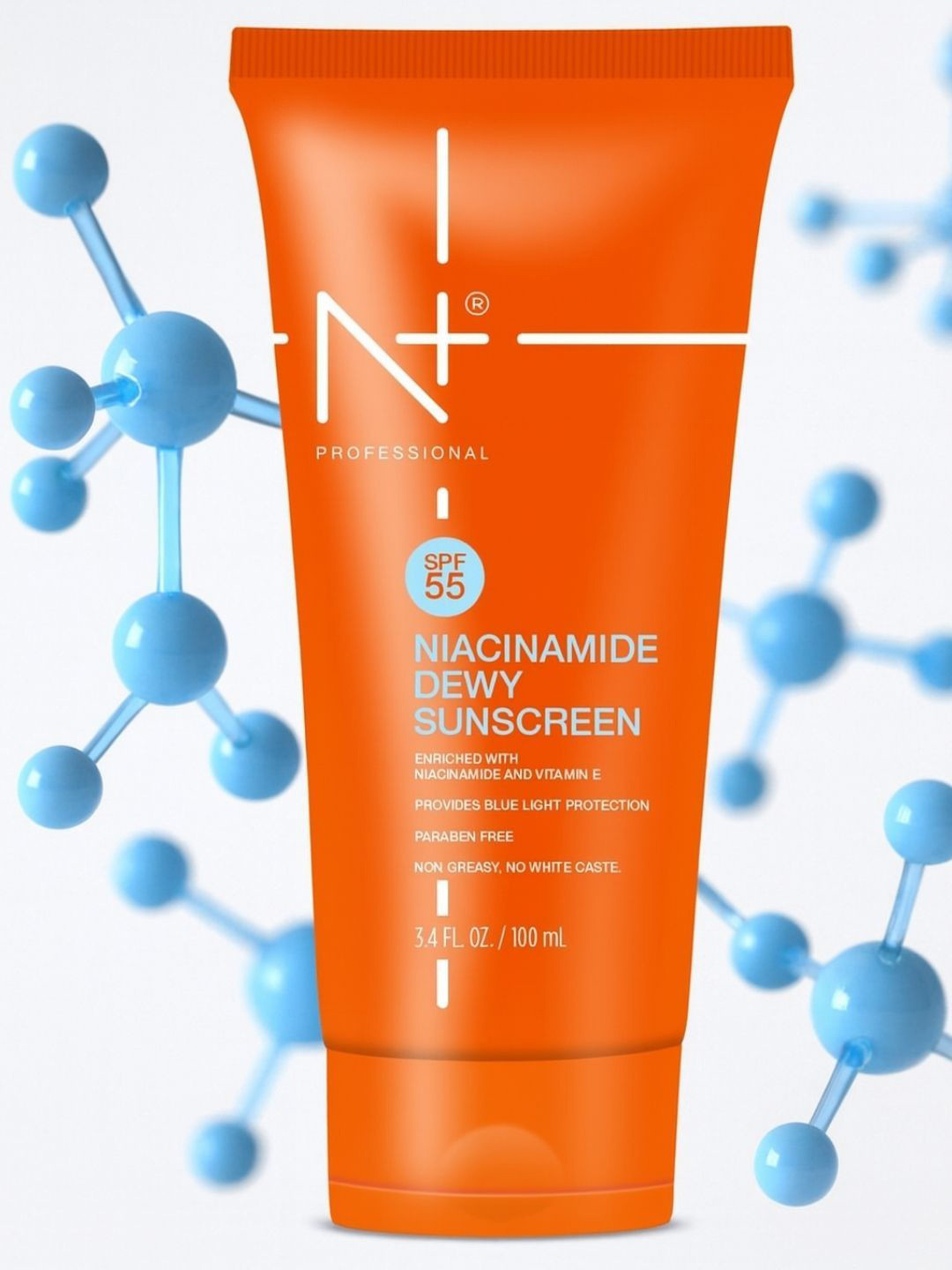 N Plus Professional Niacinamide Dewy Sunscreen SPF 55 With Vitamin E  - 100 ml