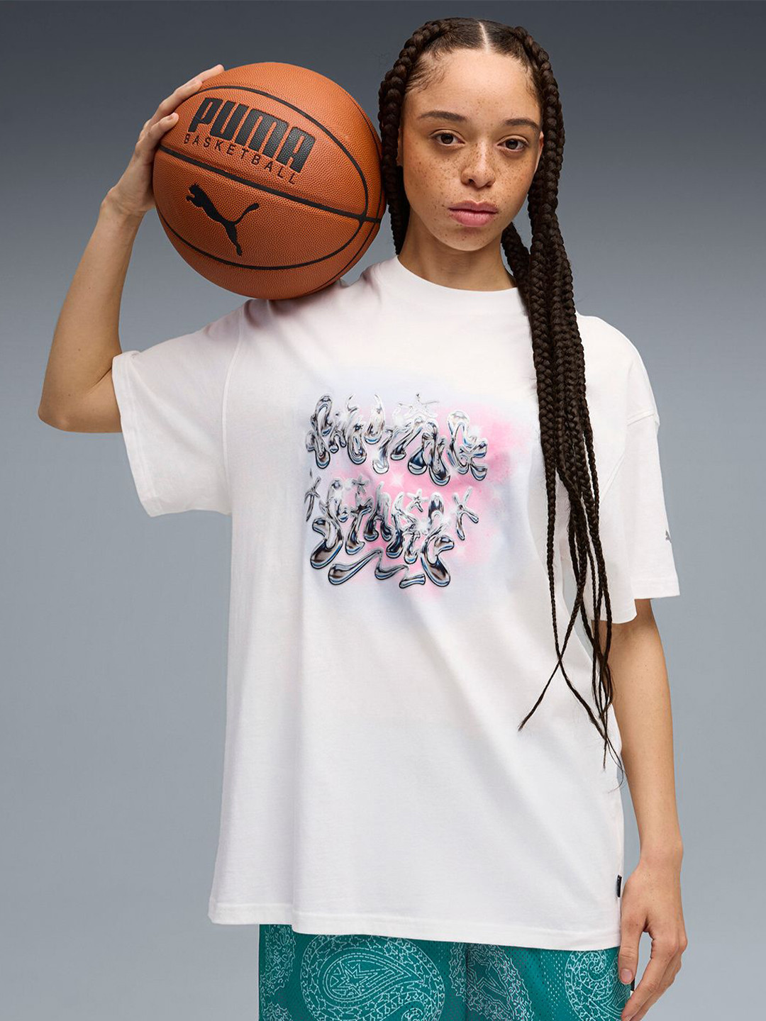 Puma Unisex Shooting Stars Oversized Basketball Tee I