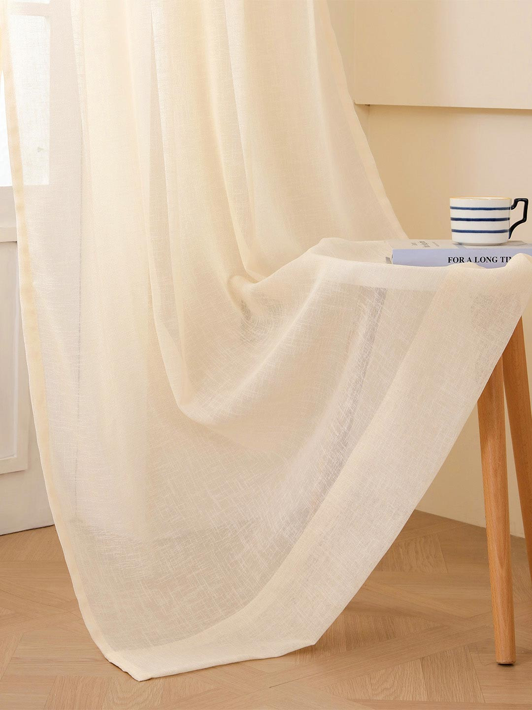 Story@home Beige Sheer Long Door Curtain