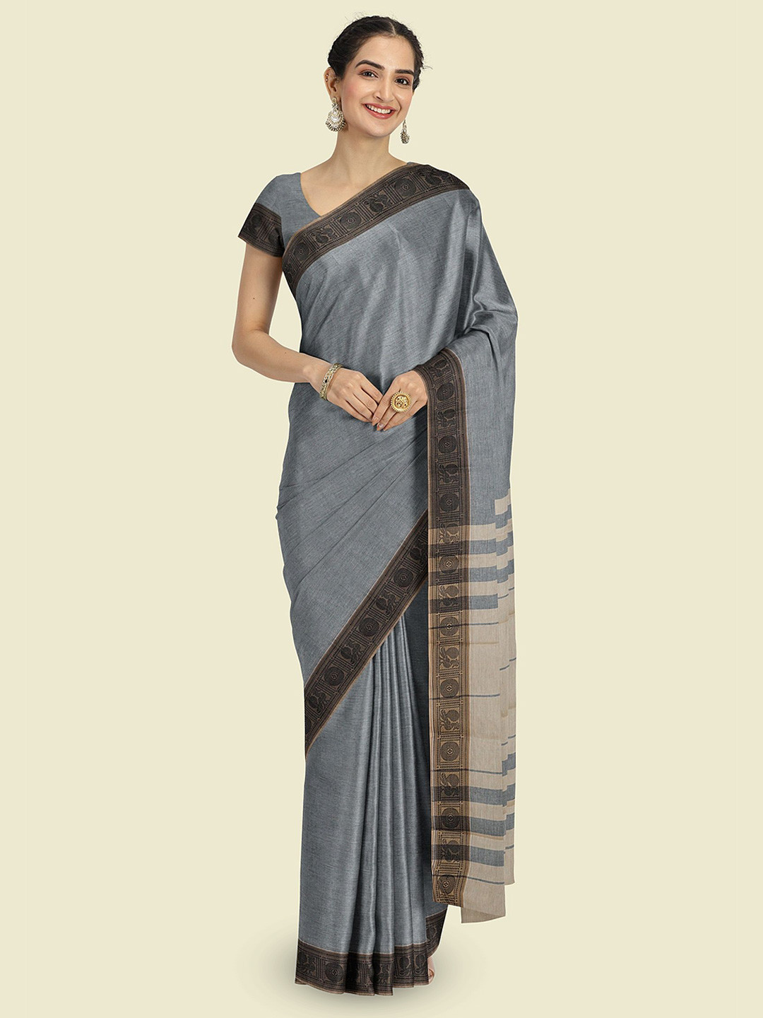 The Chennai Silks Pure Cotton Handloom Kovai Saree