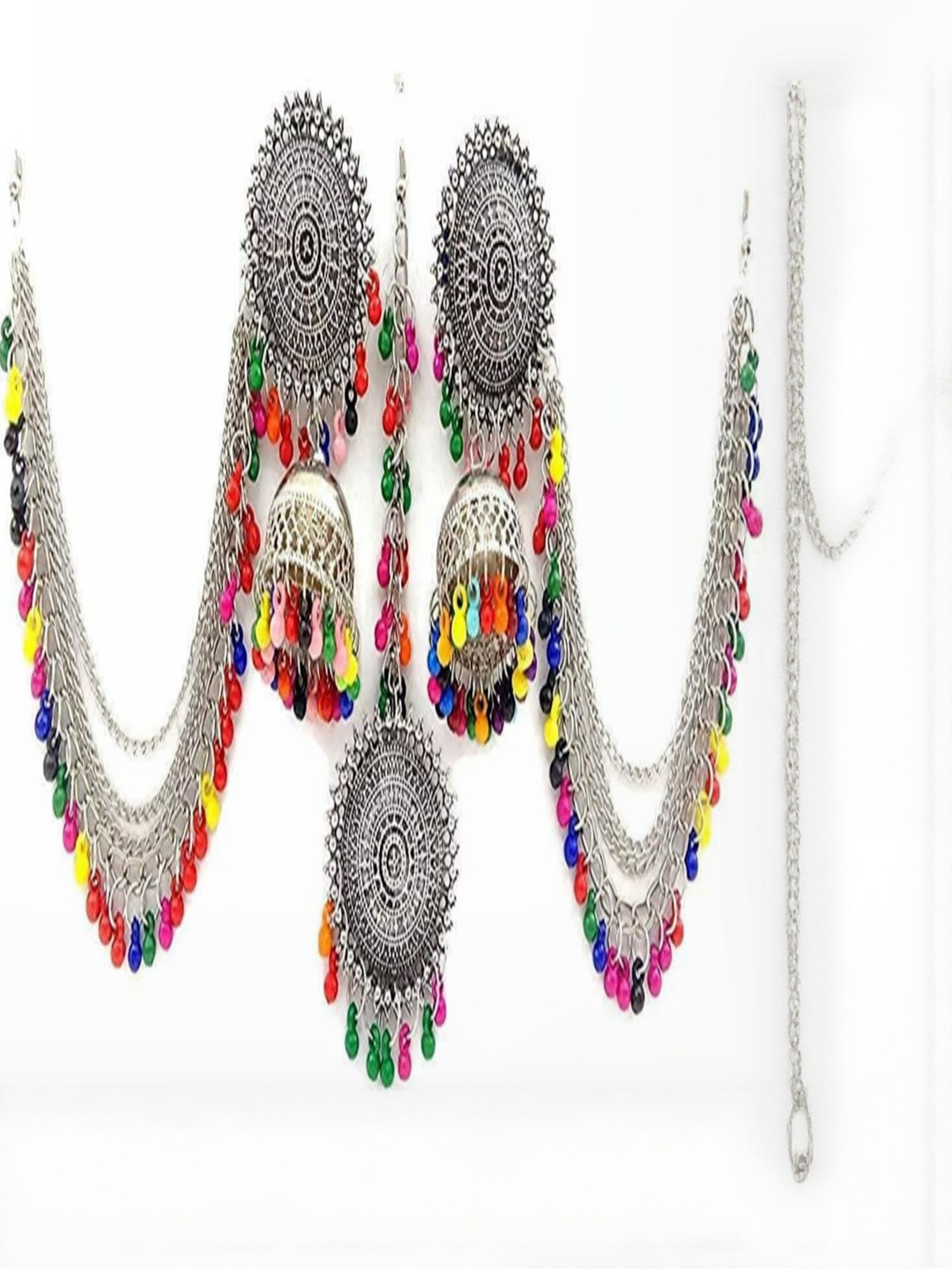 Dhanlaxmi CreationLLP German Silver Plated Artificial Beaded Jewellery Set