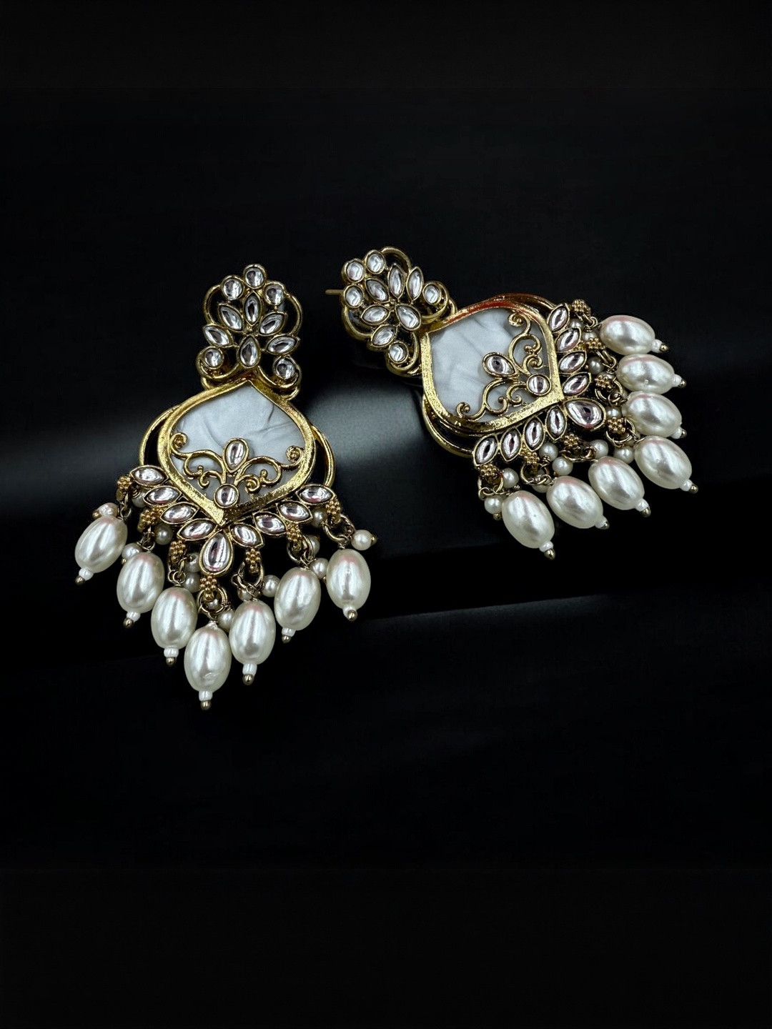 TRUST OUS Alloy Gold-Plated Drop Earrings