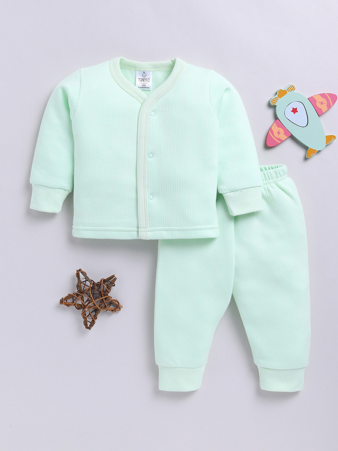 YK X Tinyo Infant Girls Ribbed Thermal Set