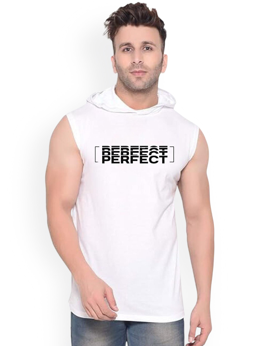 Fashnobic Men Perfect Printed Hooded-Neck Gym Vests