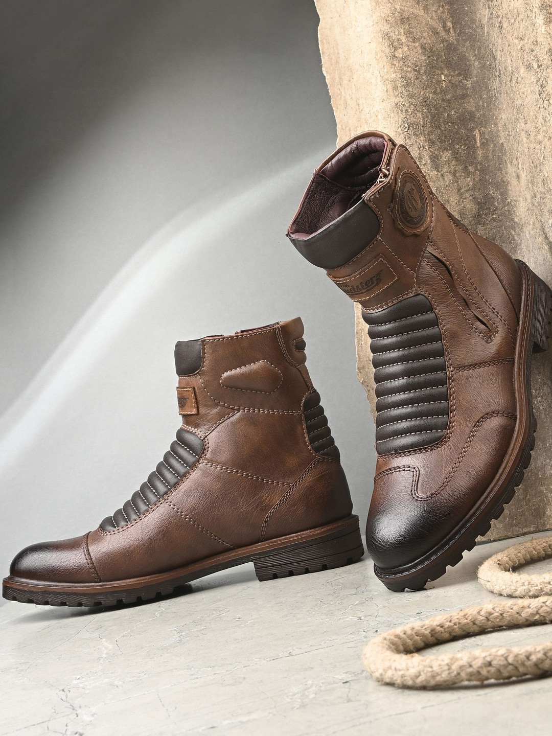Roadster Men Brown Biker Boot