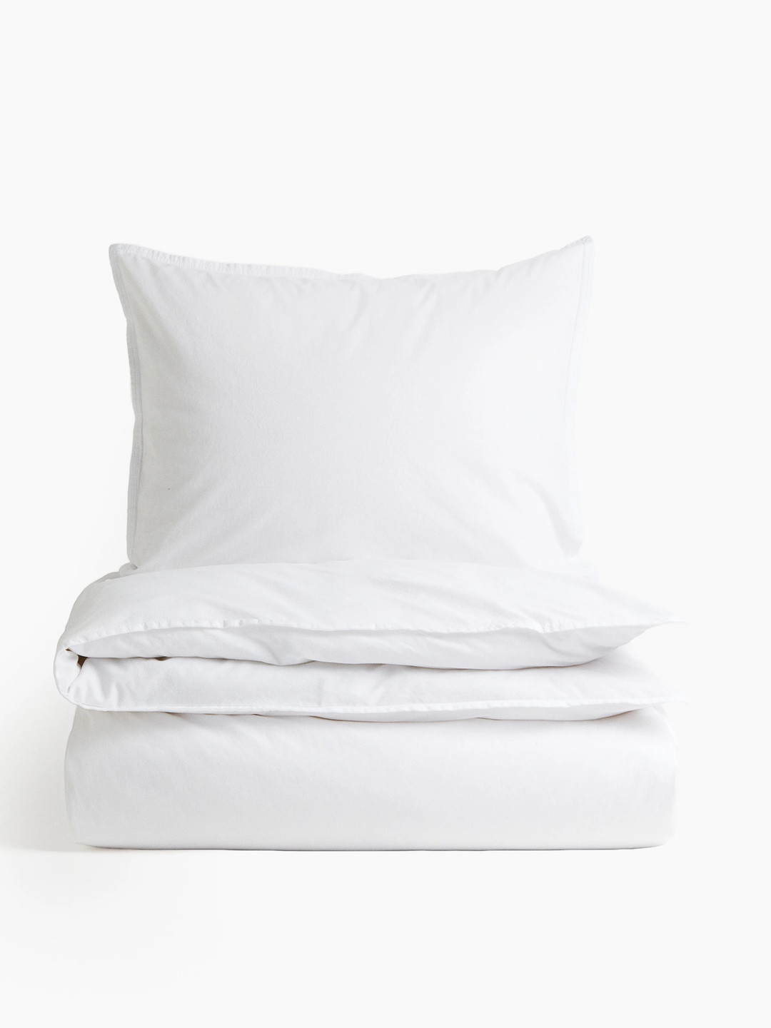 H&M White Washed Cotton Single Duvet Cover Set