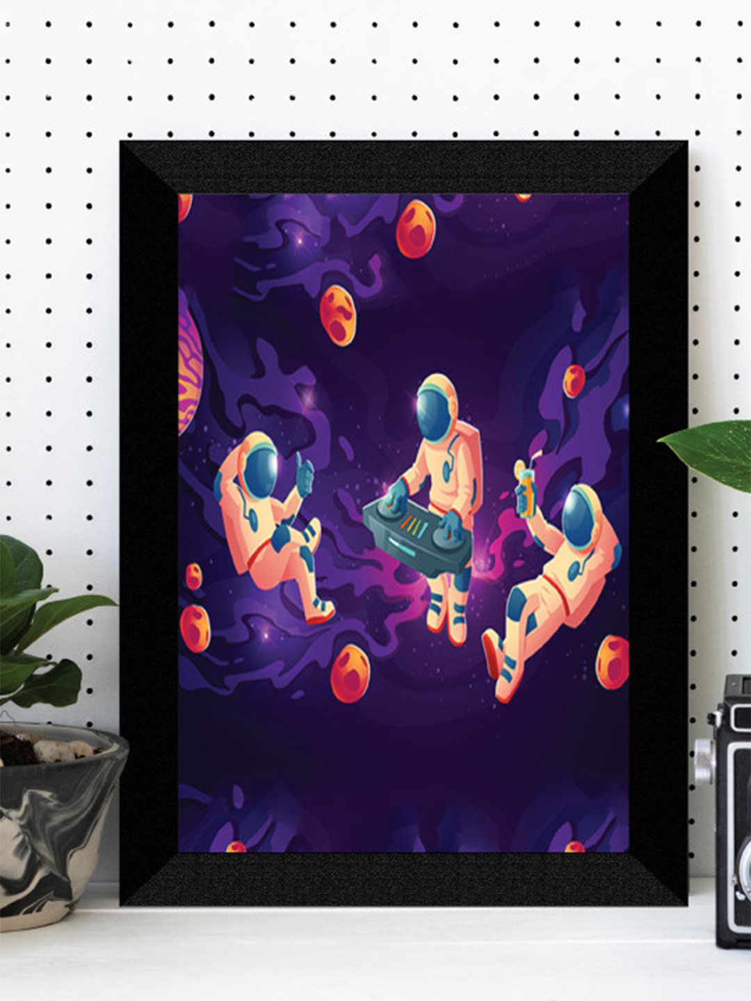 SAF Blue Astronaut Printed Framed Wall Art