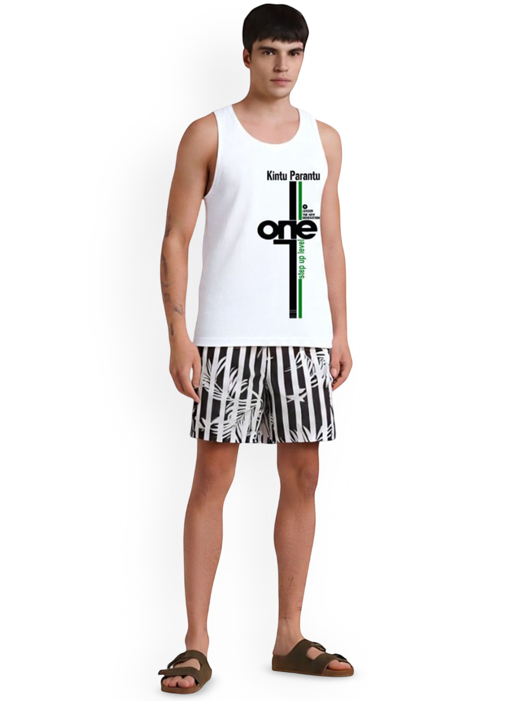 Parona Men Printed Round Neck Gym Vests