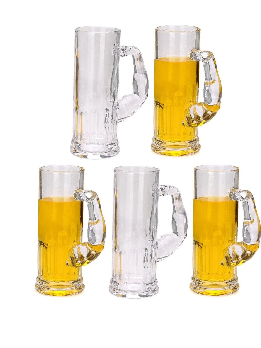 1ST TIME Set of 5 Transparent Glass Beer Glass