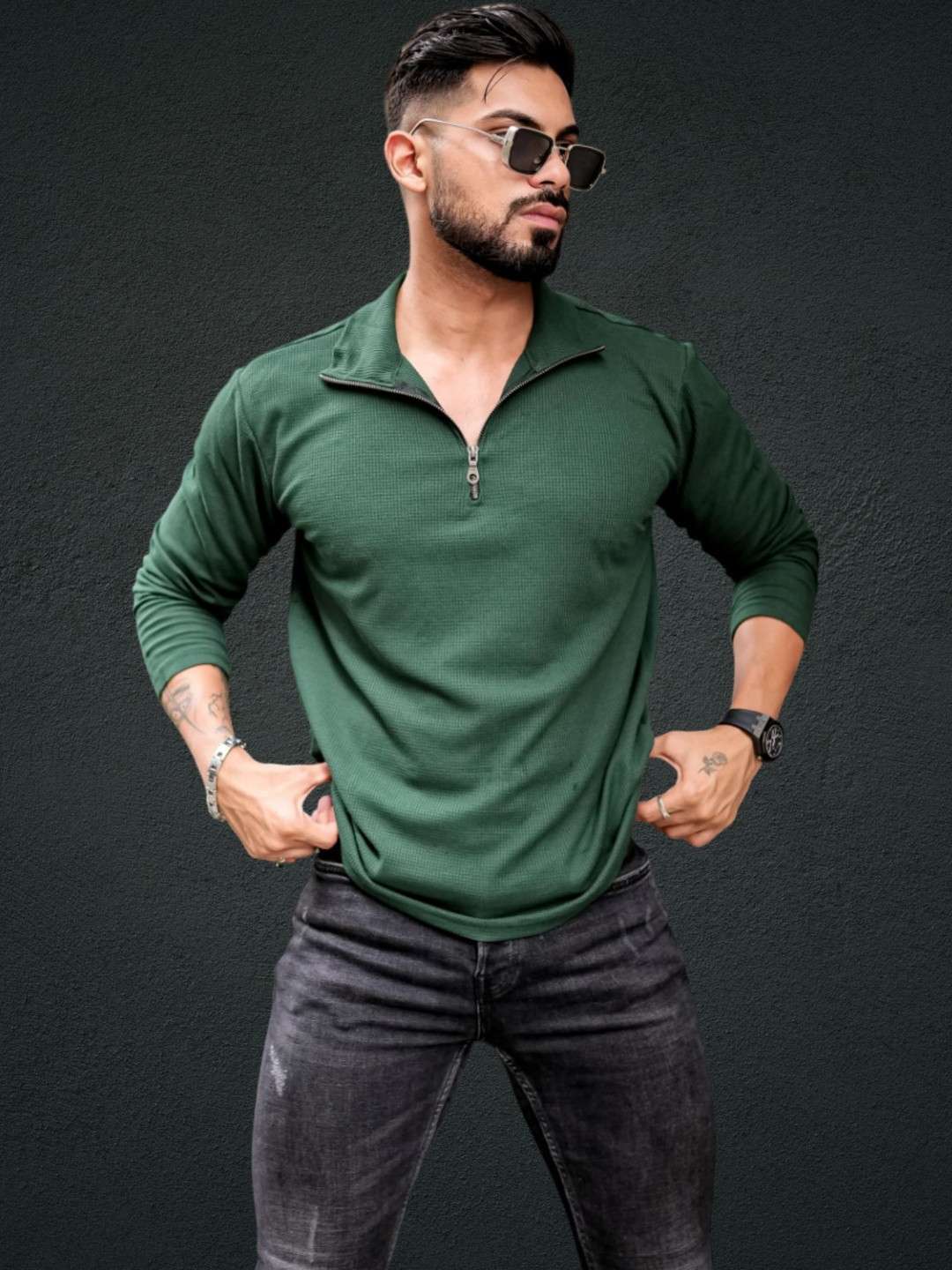 SZN Polo Collar Long Sleeves Muscle Fit T-shirt