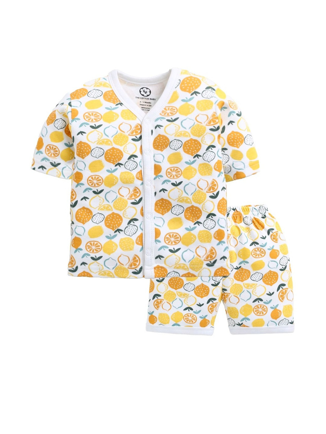 THE COTTON BABY  Kids Printed Jhabla With Shorts