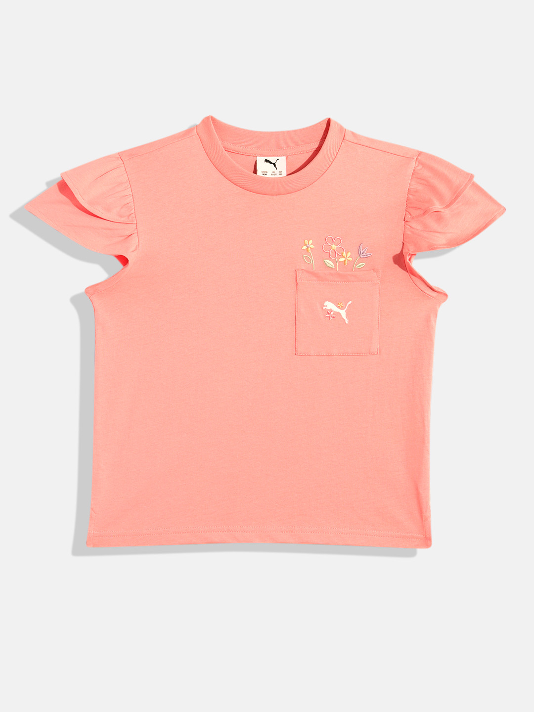 Puma Girls FLOWER FARM Youth Knitted Pocket Pure Cotton Top