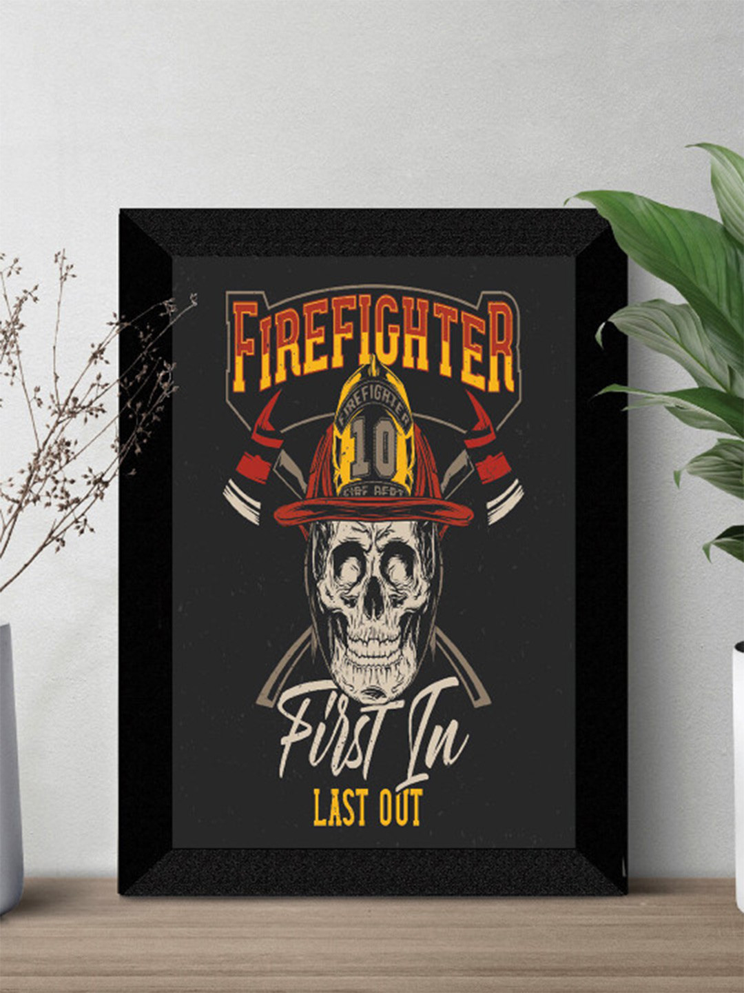SAF Black Graphic & Typography Printed Wall Art