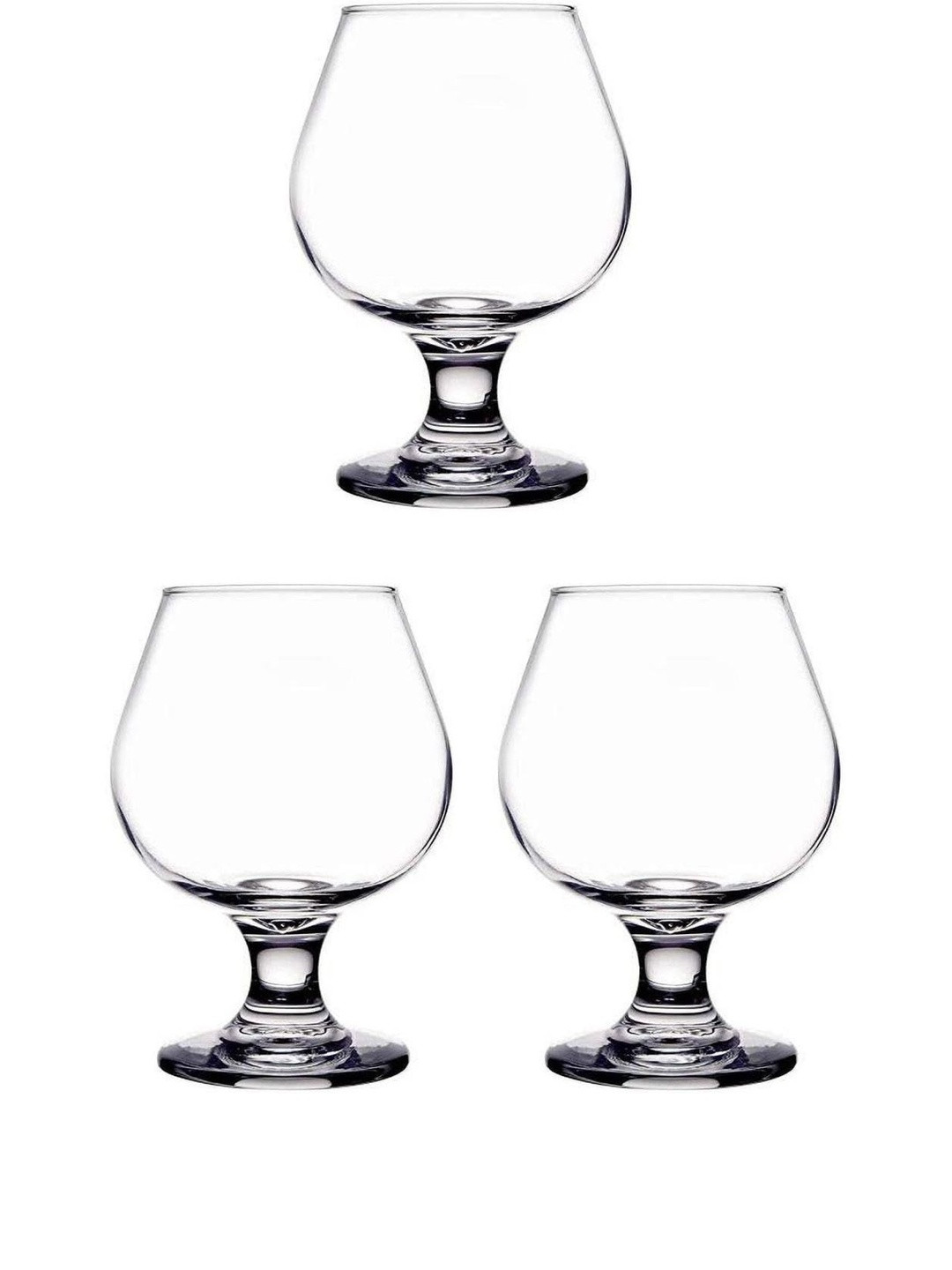 1ST TIME Set Of 3 Transparent Dishwasher Safe Glass Wine Glasses