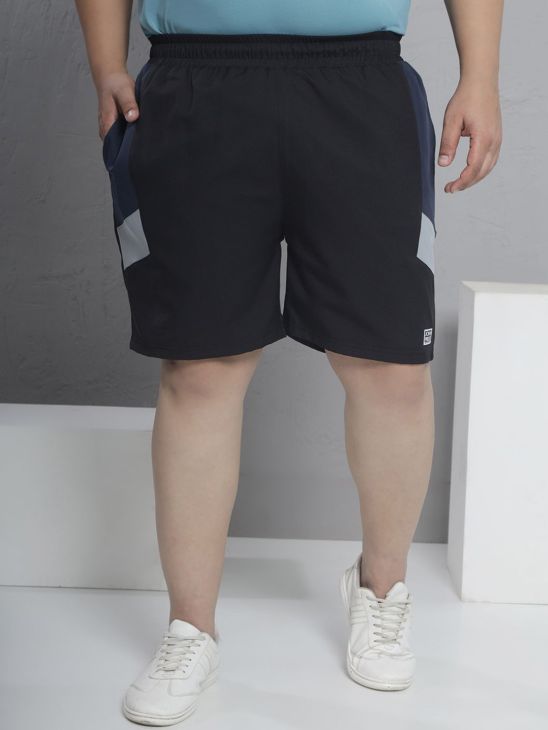 John Pride Men Plus Size Colourblocked Training or Gym Shorts