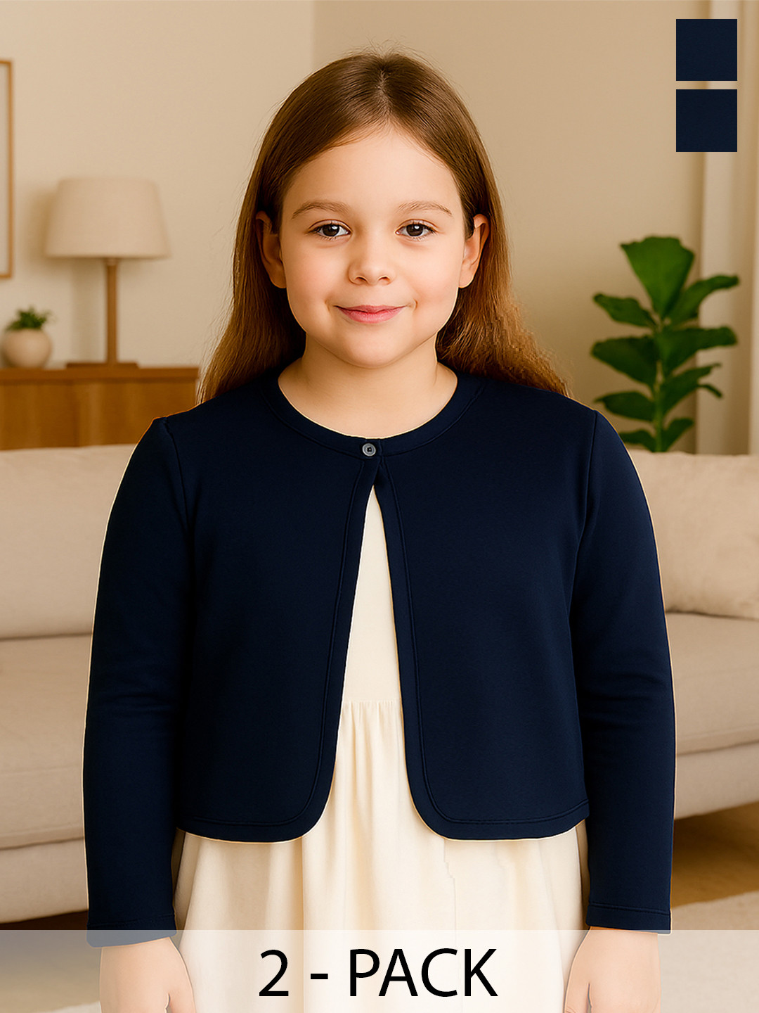 Kryptic Girls Pack of 2 Pure Cotton Button Shrug