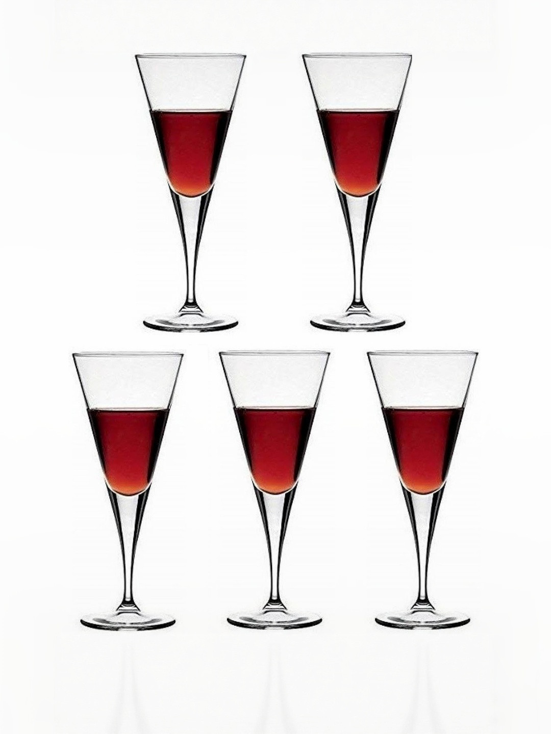 1ST TIME Transparent 5 Pieces Dishwasher Safe Wine Glasses 150ml Each