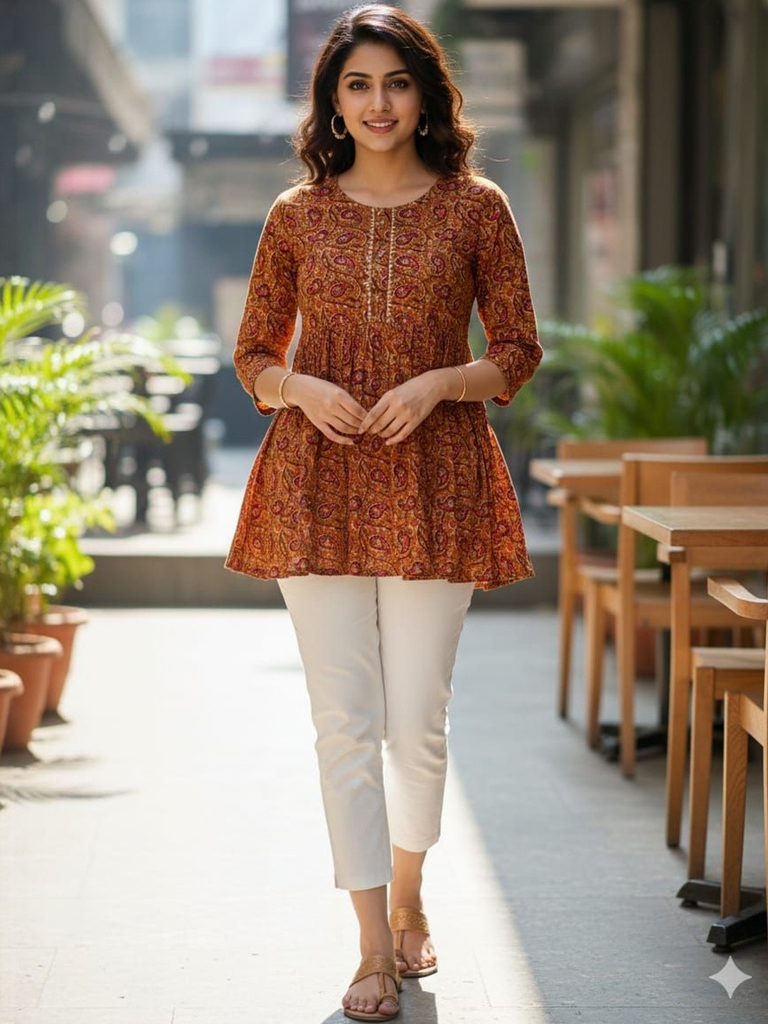 Silakaari Ethnic Motifs Printed Gotta Patti Gotta Patti Kurti