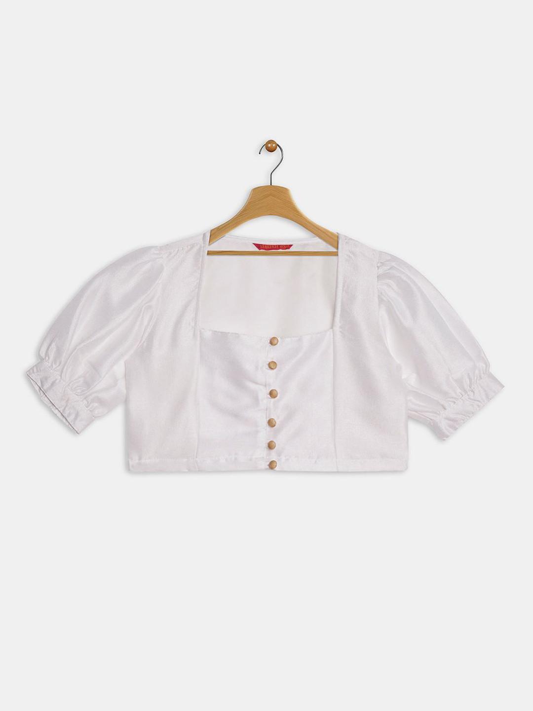 studio rasa Girls Puff Sleeves Square Neck Tops