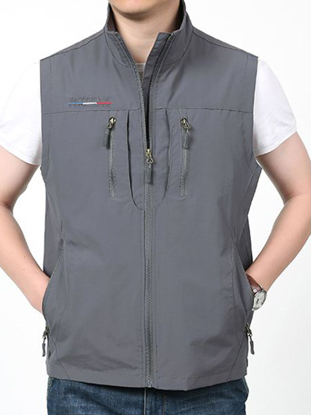 StyleCast x Revolte  Men Lapel Collared Slim-Fit Waistcoat