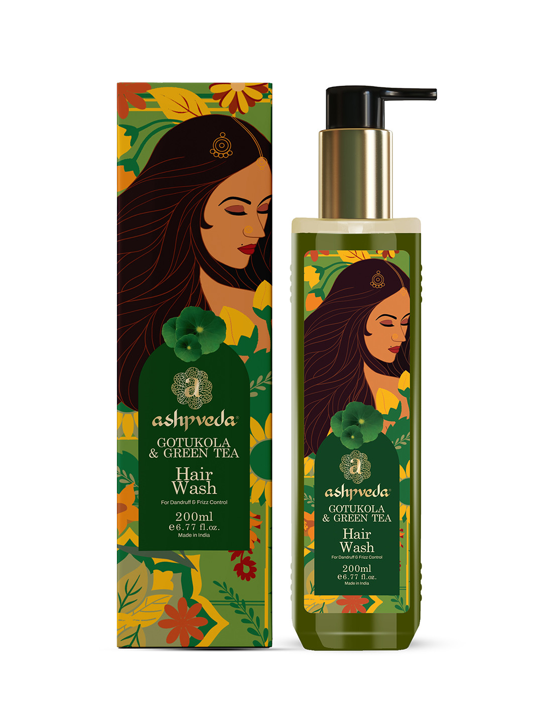 ASHPVEDA Green Tea & Gotukola Shampoo For Frizzy Hair- 200 ml