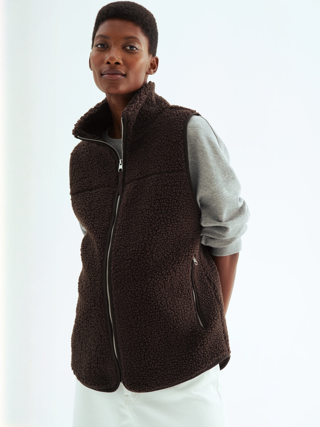 H&M Mama Before & After Babywearing Teddy Gilet