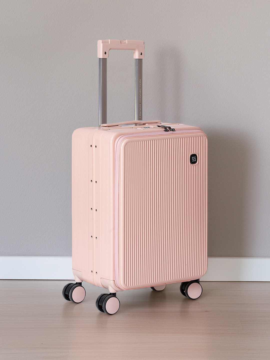 French Connection Textured Hard Cabin Trolley Suitcase- 44L