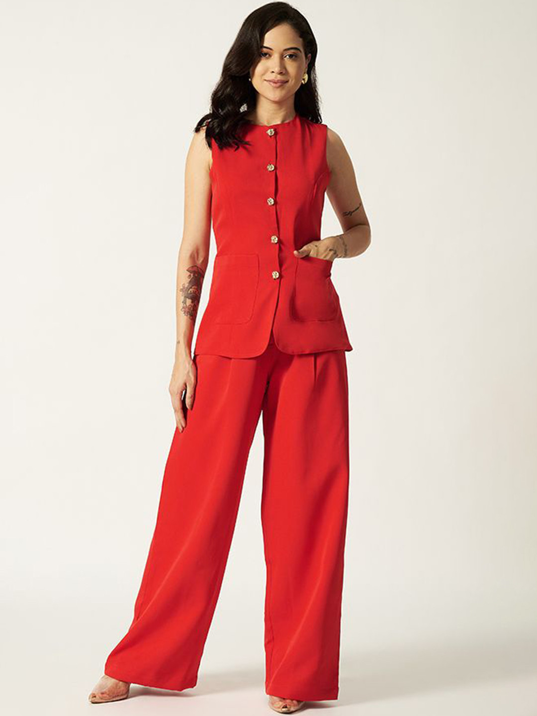 House of Sal Sydney Boat Neck Waistcoat With Palazzos Co-Ords