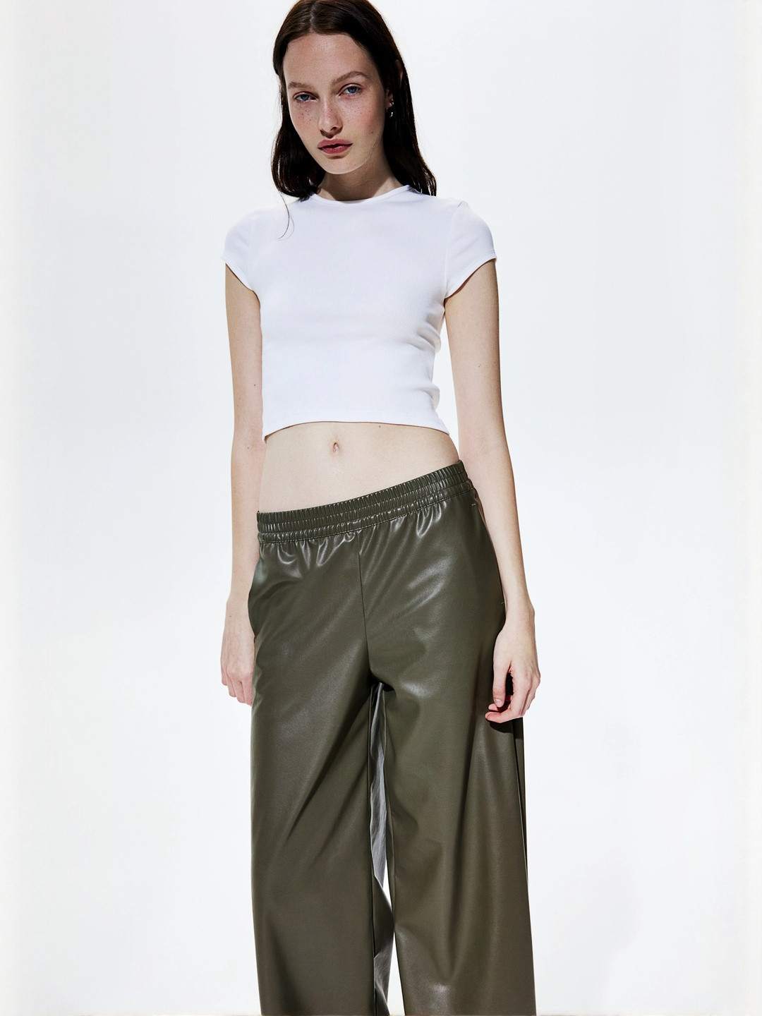 H&M Women Wide Coated Joggers