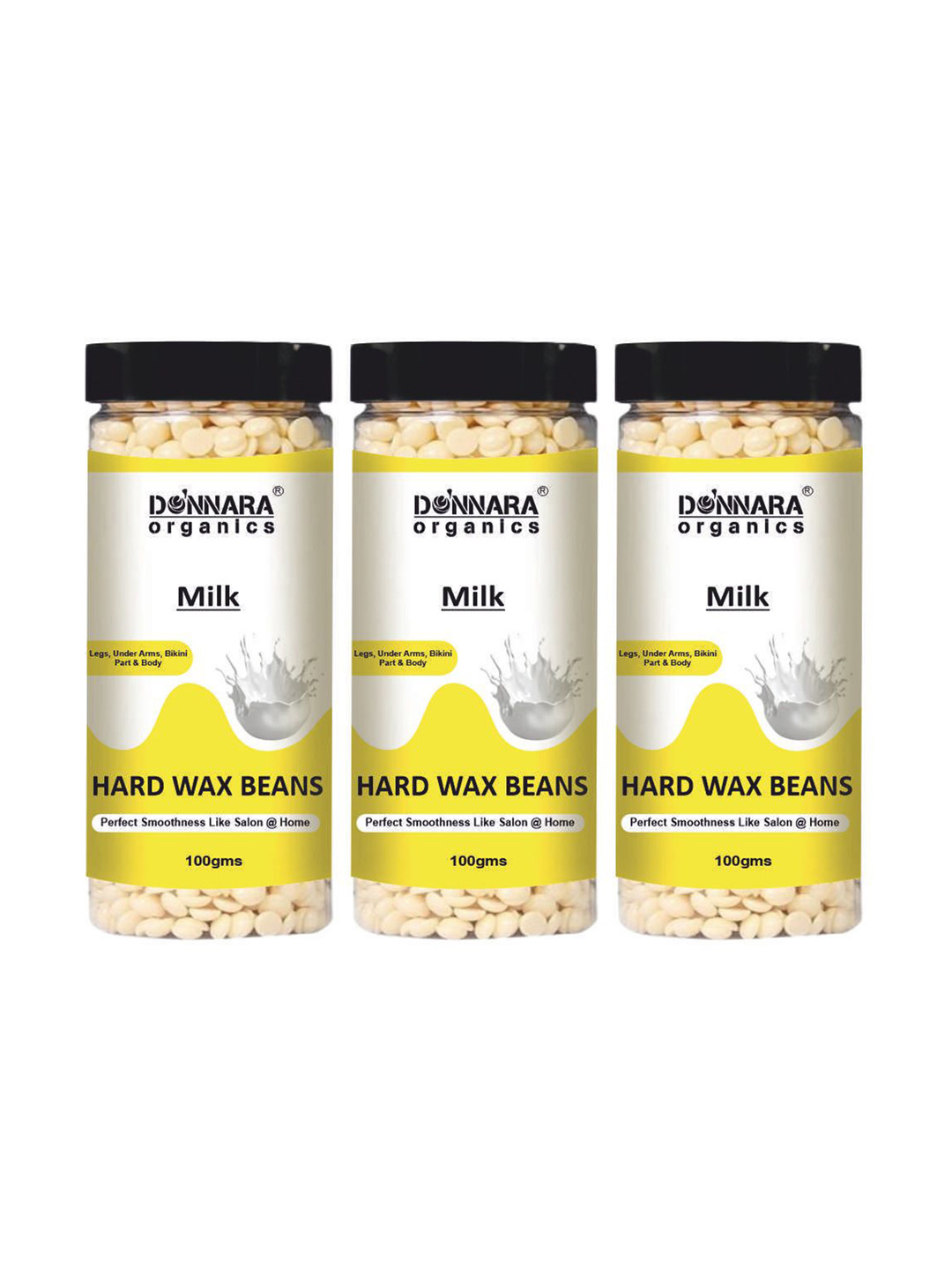 Donnara Organics Set Of 3 Milk Hard Wax Beans - 100 g Each