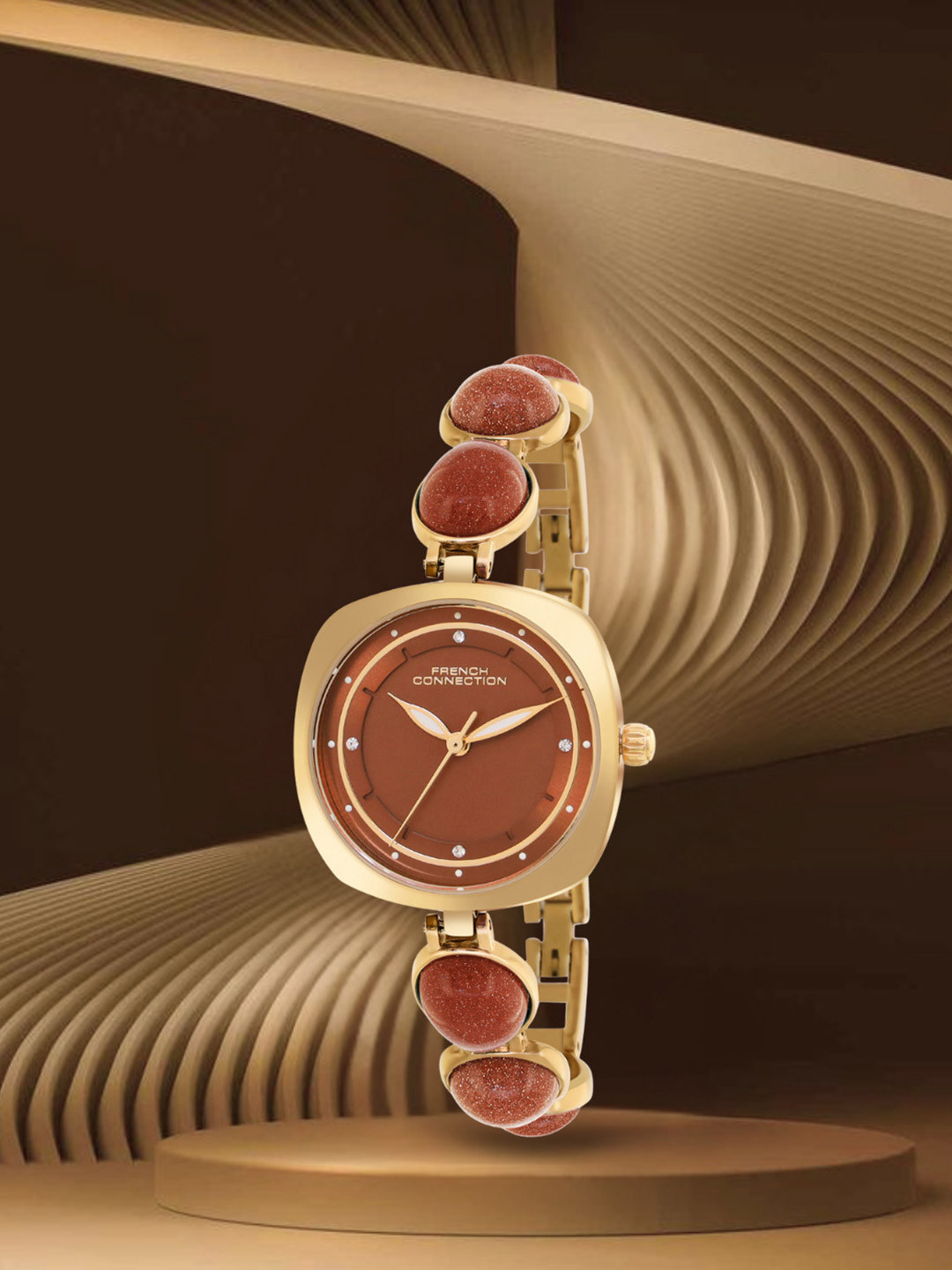 French Connection Sunray Women Embellished Dial Analogue Watch FCD2BGM