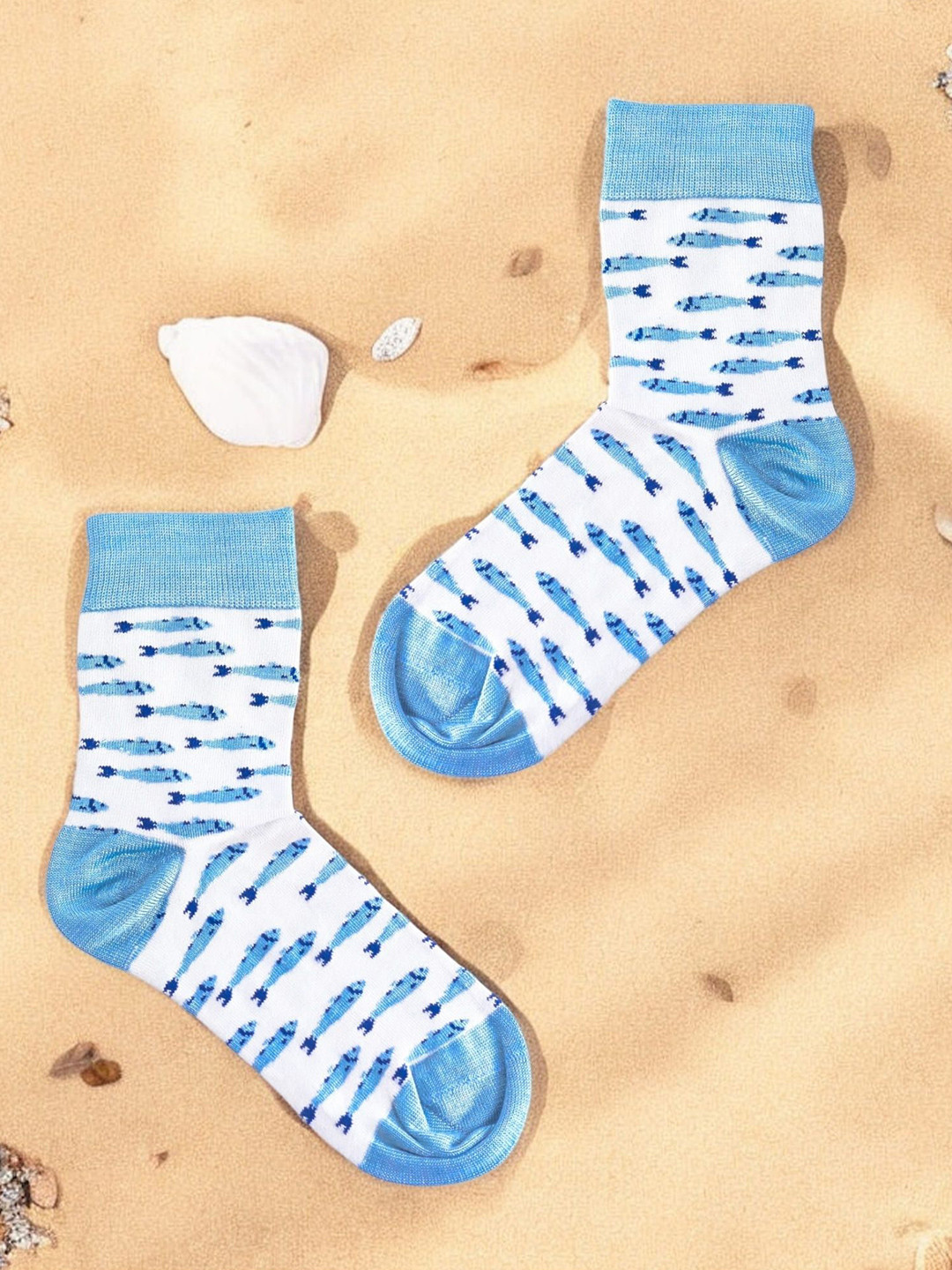 Soxytoes Unisex Finzee Animal Print Crew Casual Bamboo Socks