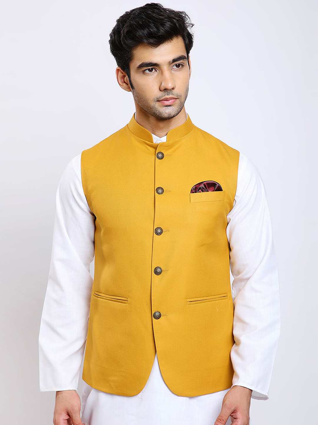 Awadhshree Mandarin-Neck Nehru Jacket