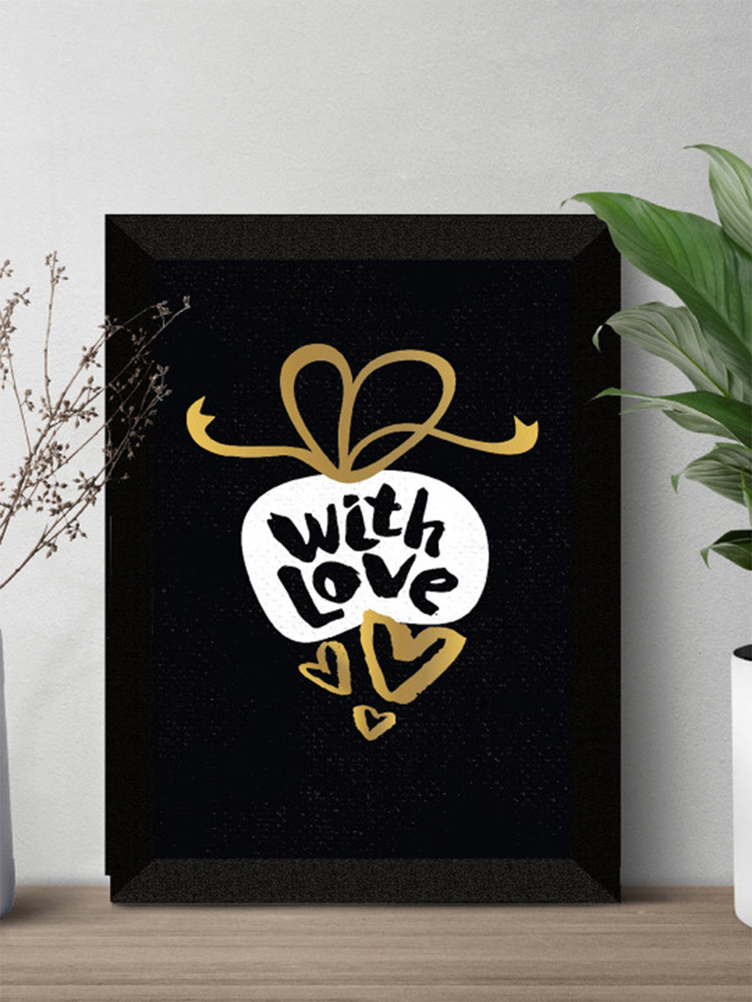 SAF Black & White Love Themed Printed Framed Wall Art