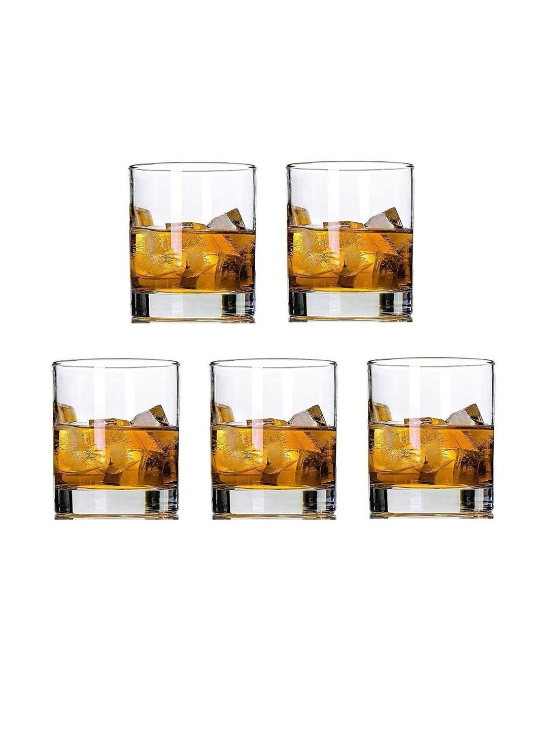 1ST TIME Transparent 5 Pieces Dishwasher Safe Whisky Bar Glasses- 280 ml