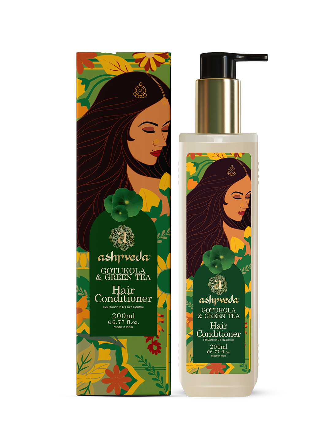 ASHPVEDA Green Tea & Gotu Kola Frizzy Hair Conditioner- 200 ml