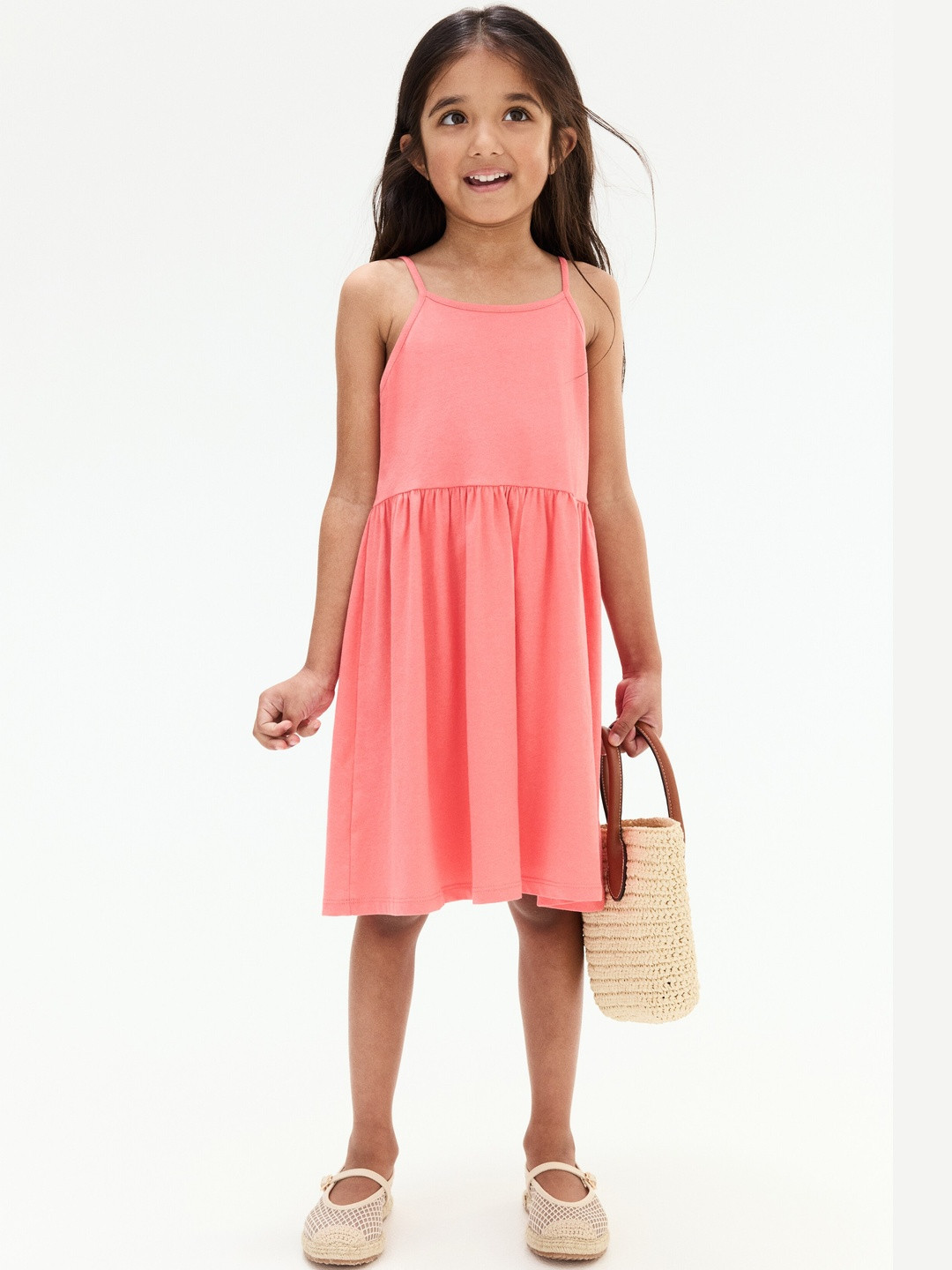 H&M Girls Cotton Jersey Dress 1227370005-Pink