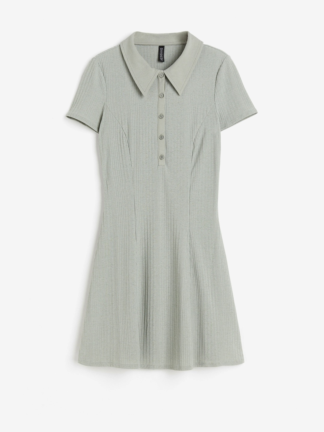 H&M Ribbed Collared Mini Dress