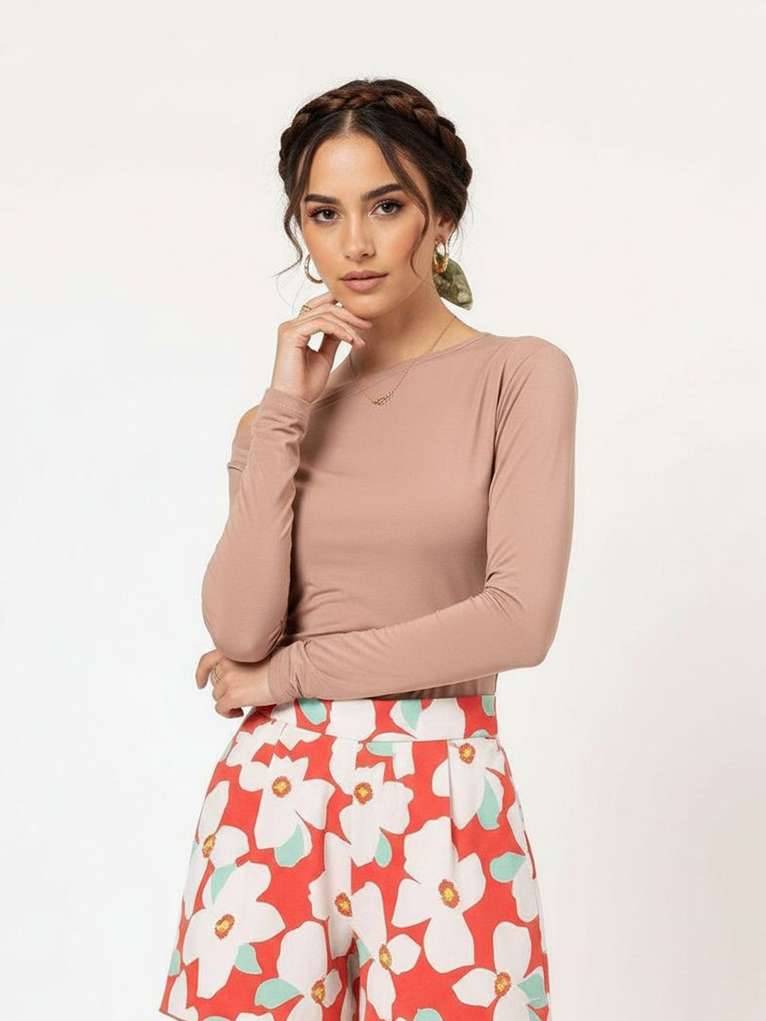 DressBerry Girlboss Glam One-Shoulder Ruched Top