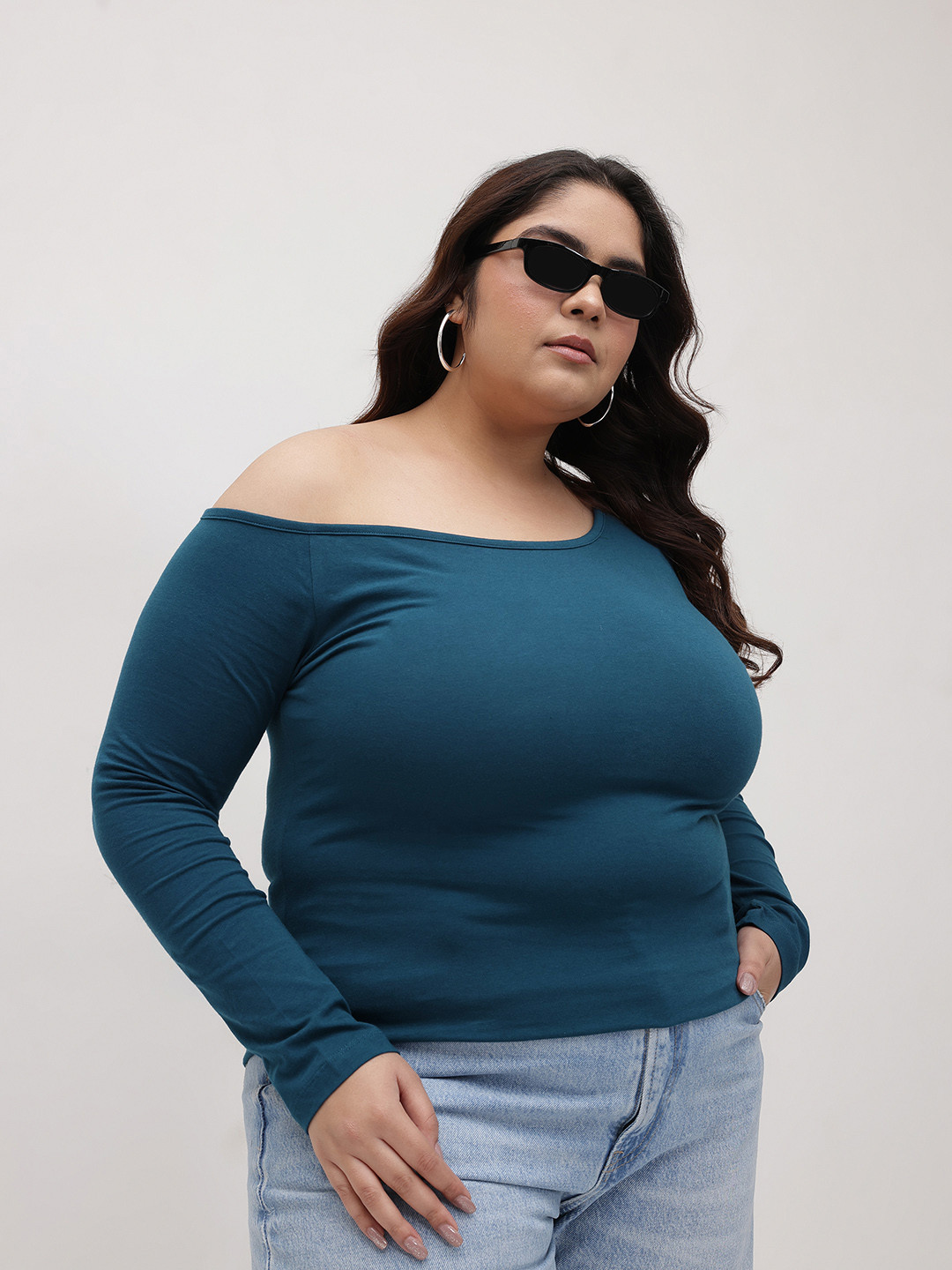 The Roadster Life Co. Plus Size One-Shoulder Top