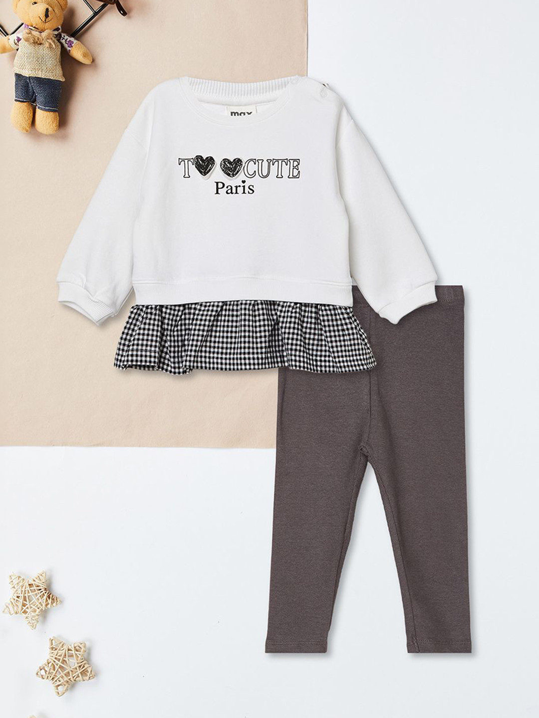 max Girls Printed Top & Churidar