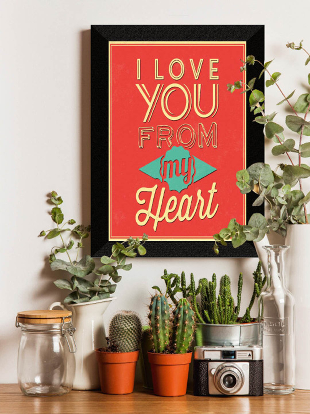 SAF Red Motivational Quotes UV Textured Framed Wall Art