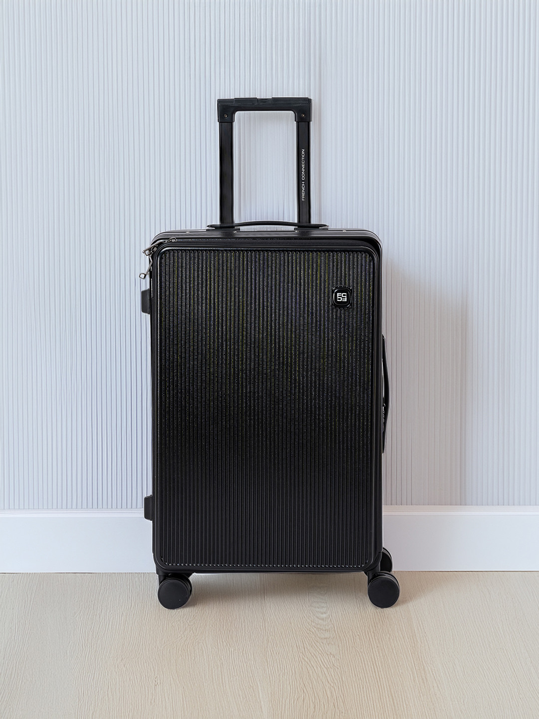 French Connection Textured Hard Medium Trolley Suitcase- 76L