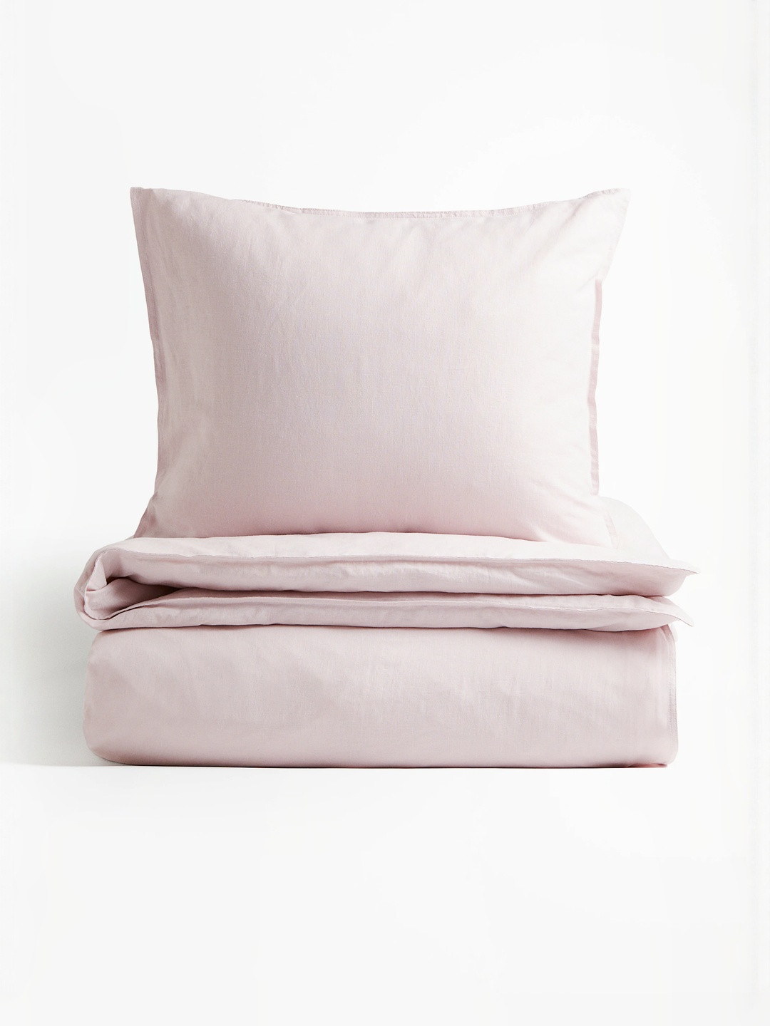 H&M Pink Linen-Blend Single Duvet Cover Set