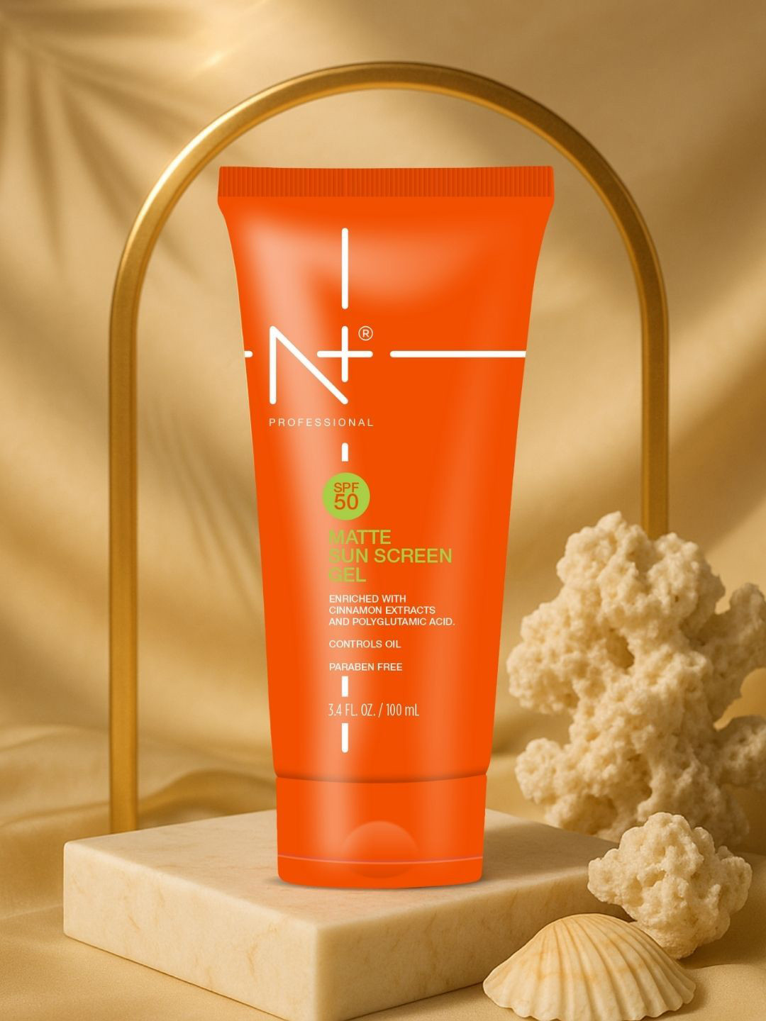 N Plus Professional Matte Sun Screen Gel SPF 50 With Cinnamon Extracts - 100 ml