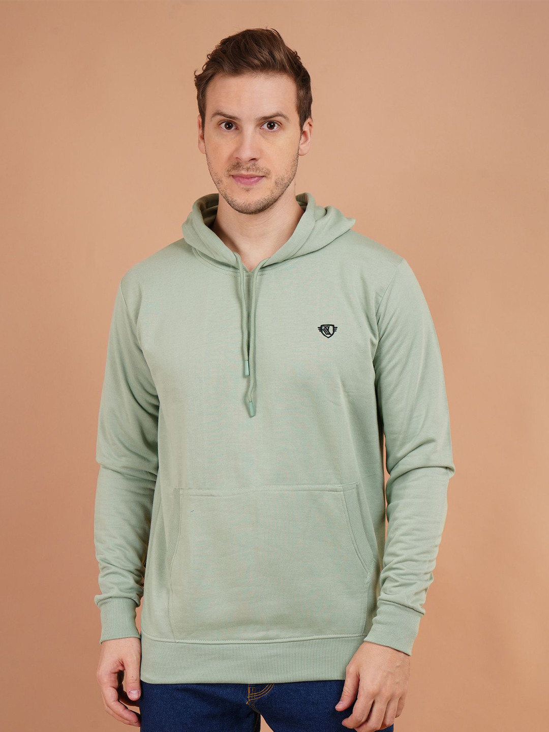 AAITHAN Men Hooded Log Sleeve  Sweatshirt