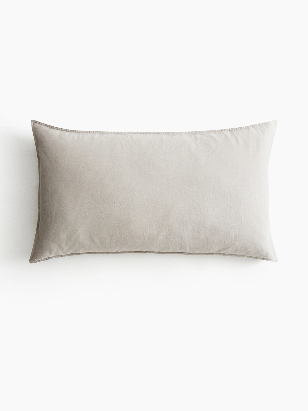 H&M Beige Washed Linen-Blend Pillowcase