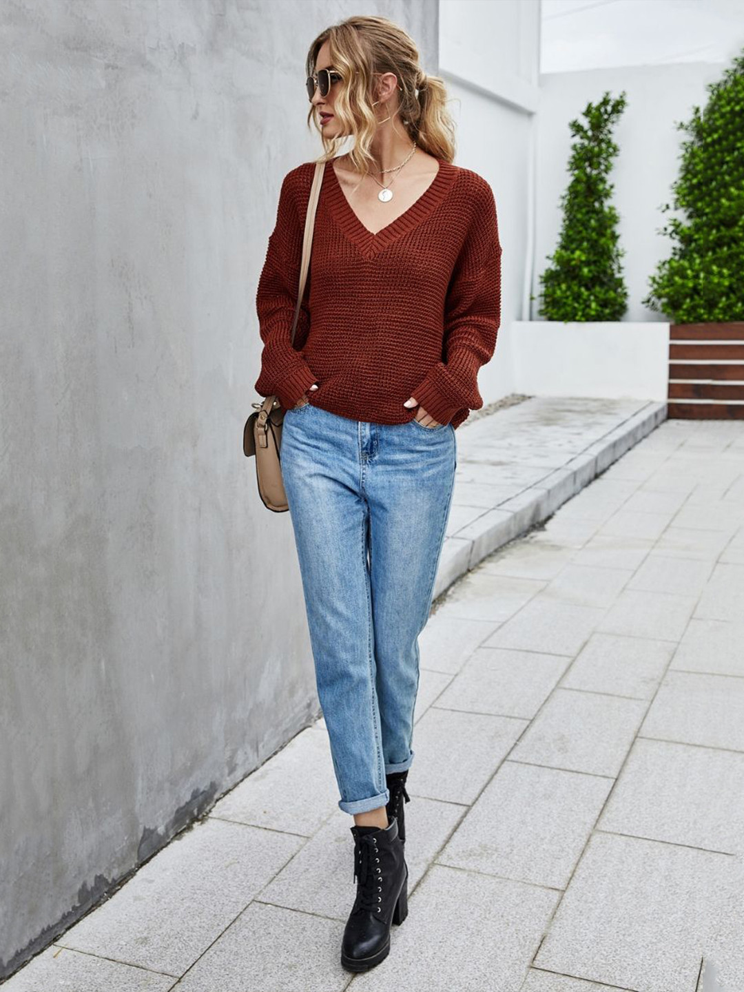 StyleCast Women Pullover V-Neck Sweater