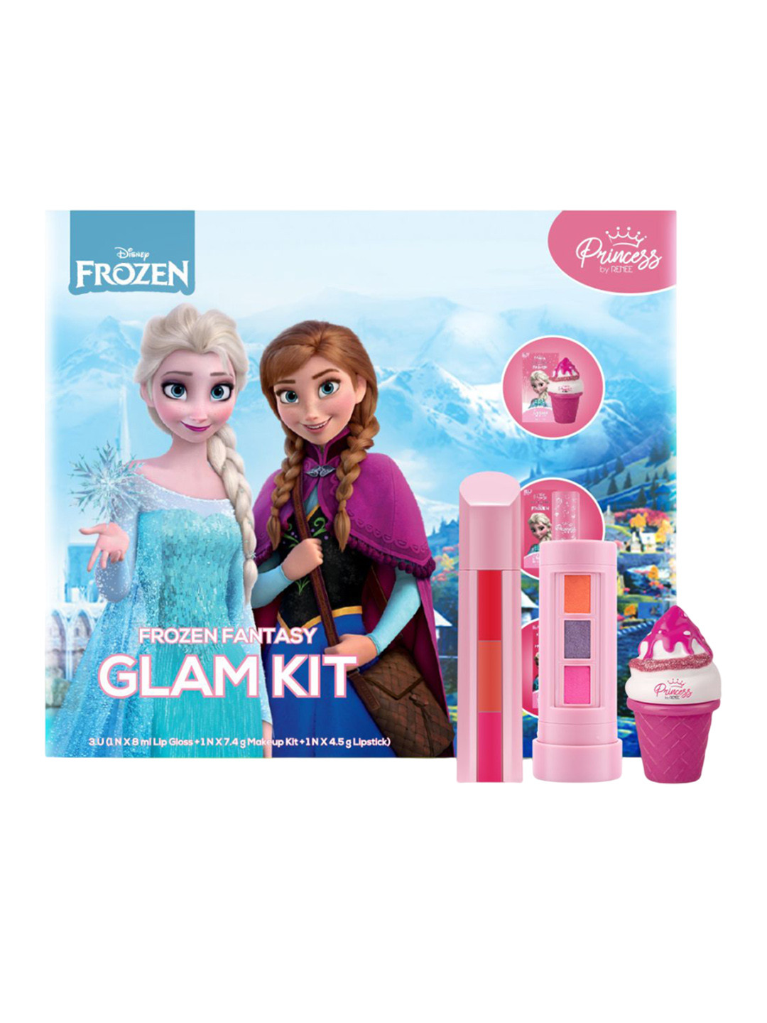 Renee Set Of 3 Unicorn Makeup Kit - 7.4 g, Lip Gloss - 8 ml & Candy 3-in-1 Lipstick - 4.5g