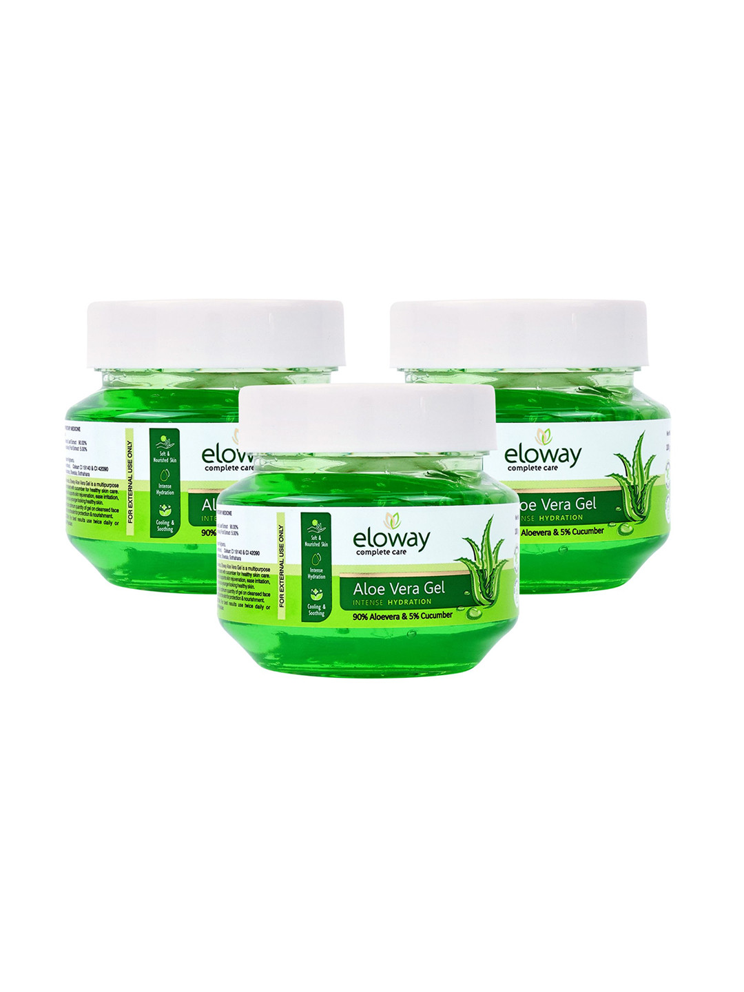 ELOWAY Set Of 3 Aloe Vera Gel For Hydration - 100 g Each
